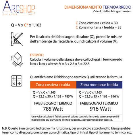 Termoarredo 50X77 cm idraulico bianco Opera Ercos
