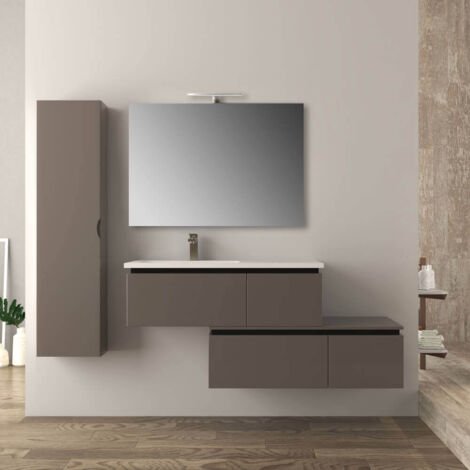 Mobile bagno 140 cm sospeso grigio talpa Slide (1/5)