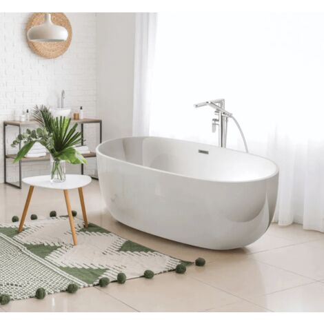 Vasca installazione centro stanza dimensione 170 cm in colore bianco EKOMAT ALPINA KDU017W Bianco