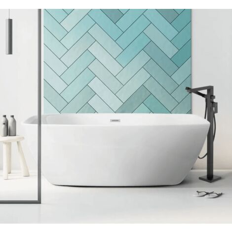 Vasca Da Bagno In Acrilico 150x70 Cm - Bianco Rettangolare Con Sifone Cromato, Design Moderno