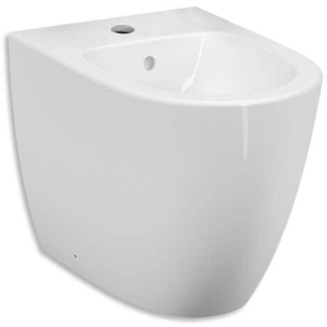 Sanitari Vitra filo parete di colore bianco lucido e scarico rimless