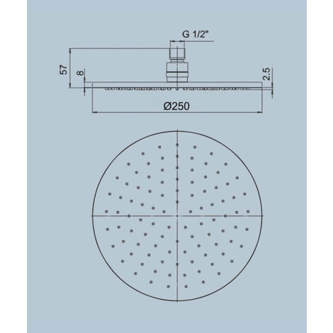 Soffione Jacuzzi rubinetteria ispezionabile in ottone tondo anticalcare  diametro 25 cm 1811057JA00