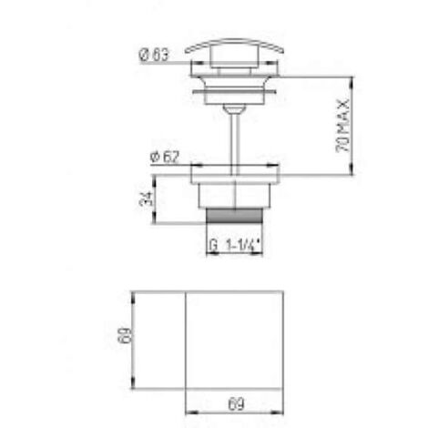 Piletta di scarico Jacuzzi click-clack universale per bidet lavabo nero  opaco 