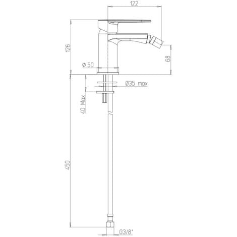 Miscelatore bidet Borea di Jacuzzi rubinetteria per piletta clik clak