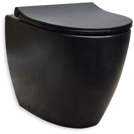 Sanitari Vitra Sento nero opaco filo muro con wc e bidet con sistema scarico rimless