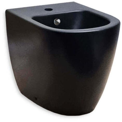 Sanitari Vitra Sento nero opaco filo muro con wc e bidet con sistema scarico rimless