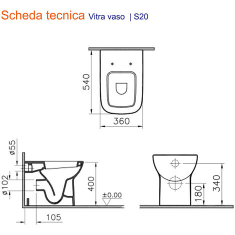 Coppia Sanitari Filomuro Wc E Bidet Mod S20 Vitra coppia-sanitari-filomuro-wc-e-bidet-mod-s20-vitra
