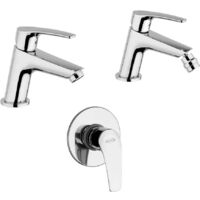 Jacuzzi Rubinetteria Lucente set miscelatori lavabo bidet per piletta click clack e incasso doccia una uscita