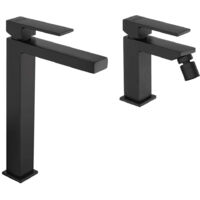 Coppia rubinetti per lavabo alto e bidet Twinkle di Jacuzzi Rubinetteria nero opaco per piletta click clack