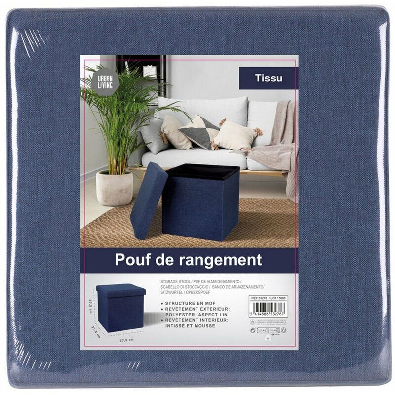 Cubo contenitore Domopak Living Cubo in tnt blu 30x30x30cm