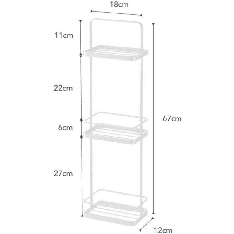 YAMAZAKI home Tower Carrellino Bagno, Acciaio, Nero, Taglia Unica