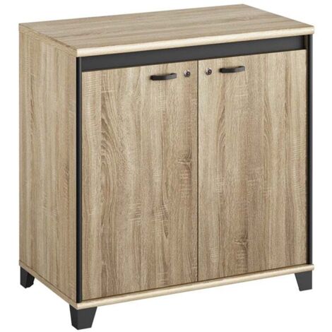 Credenza Cucina Moderna a 2 Ante con Ripiano Regolabile in Legno, 80x39.7x80cm, Bianco