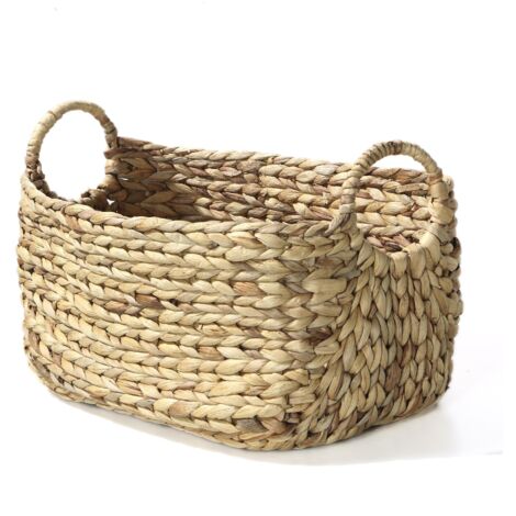 Cesto in Giacinto d'acqua con manici - L 46 cm x P 27 cm x H 27 cm