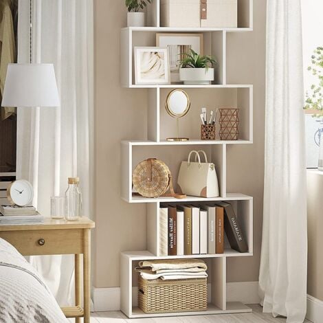 Libreria bianca a 6 livelli - L70 x H190,5 cm