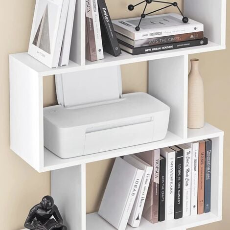 Libreria bianca a 6 livelli - L70 x H190,5 cm