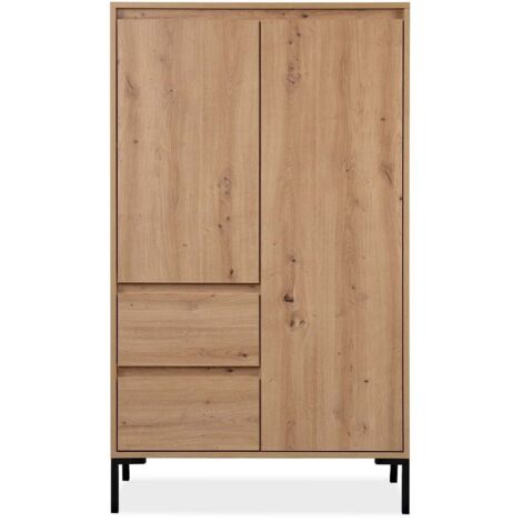 Credenza Noppen Con Cassetti E Ante Mobile Contenitore 100x80x38 Cm Effetto Rovere En Casa 98541432
