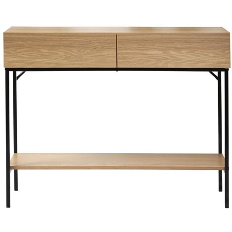 Console 2 Cassetti 1 Ripiano Decorazione in Legno - L100 cm