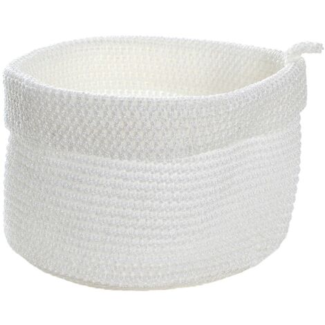 Tymar Set 2 Vasi Effetto Uncinetto In Plastica - Bianco, Diametro 19 Cm, Per Interni - 2