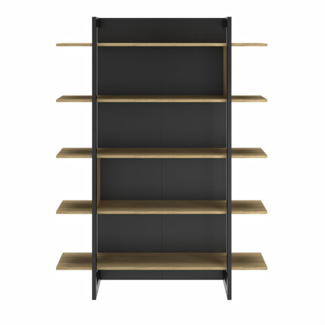 Yoobure Libreria piccola libreria a 3 ripiani, in solido stile industriale, per camera da letto, soggiorno, ufficio, casa, piccoli spazi, marrone mirtillo