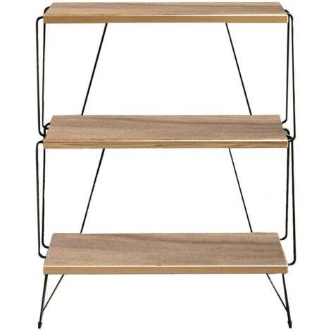 Scaffale Libreria AKTIVE Max Home 4 Livelli, 43x30x90 Cm, Struttura In Metallo Nero E Ripiani In Legno, Stile Industriale, Portata 16 Kg