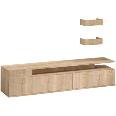 Mobile porta tv 220x46h cm rovere wotan con 4 ante e 1 cassetto - Beryl