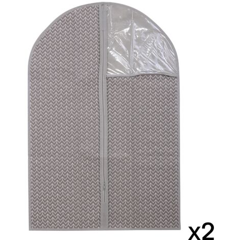 Kuber Industries Set Da 8 Coprisari In Tessuto Non Tessuto Con Finestra Trasparente, Pois Crema E Bianco, 43x35x22 Cm, Protezione Da Polvere E Insetti - 2