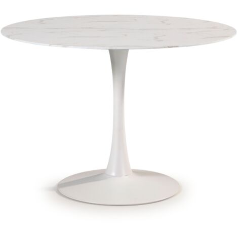 Menzzo Suzie Table Ronde Extensible, Bois, Béton, 260 x 110 x 76 cm