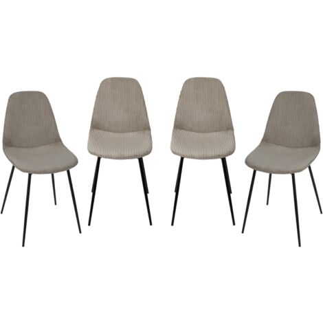 Poltrona in velluto a coste, gambe in metallo, Beige