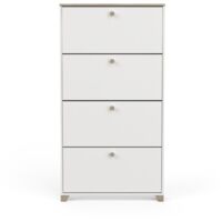 Mobile porta scarpe 4 ante decoro quercia kronberg e bianco - L80,8 cm