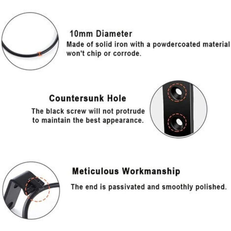 3-teilige Blumentopfhalter Aus Metall – Faltbare Wandhalterung Für Töpfe Bis 12 Cm, Schwarz, Inkl. Montagematerial
