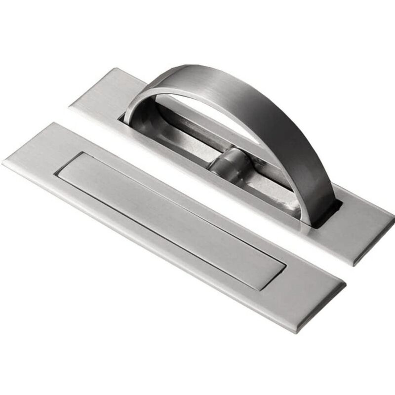 2 PCS Türgriff Möbelgriffe Unsichtbarer Schubladengriff 180° Drehbar  Möbelknopf für Badezimmertür Kleiderschrank Silber