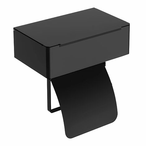 Toilettenpapierhalter mit Lagerbox Wasserdichter Schwarz Klopapierhalter für Küche Badezimmer