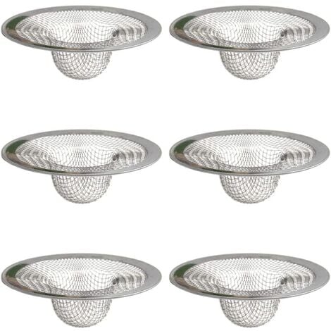 6 PCS  Abflusssieb Edelstahl 7cm Haarsieb Dusche Waschbecken Sieb für Badewanne Küche