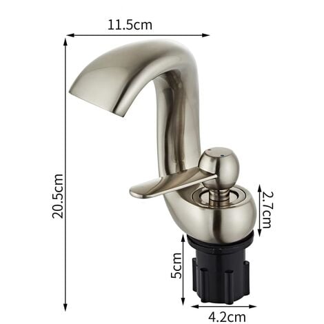 Wasserhahn Bad Wasserfall Wasserhahn Einhandmischer Mischbatterie Modern Waschtischarmatur für Badezimmer Gebürstetes Nickel