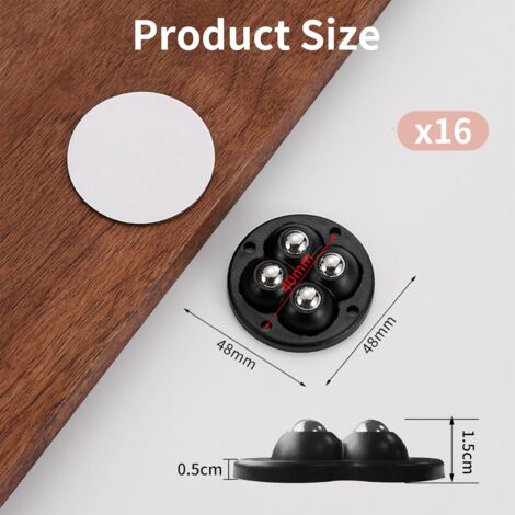 16 Stück Selbstklebende Mini-Kugelrollen 360° – Produktbild-Vorschau 5