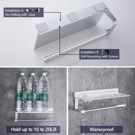 Küchenrollenhalter Wandhalterung Rollenhalter für Küche und Bad Ohne Bohren Papierrollenhalter Küchenrollenhalter Silber