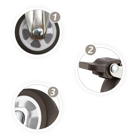4 Pcs Klein Rollen für Möbel M6x15mm Möbelrollen mit Bremse Durchmesser 25mm Inklusive 2 Lenkrollen 2 Bremsrollen