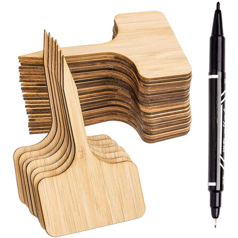 50 Pack Pflanzenetiketten mit Marker 6x10cm Pflanzenschilder Bambus  Gemsegarten Gewchshaus Etiketten