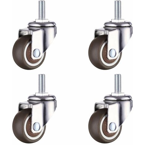 4 Pcs Klein Lenkrollen Rollen für Möbel M8x20mm Möbelrollen Durchmesser 38mm für Couchtisch Blumenständer Schrank