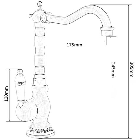Wasserhahn Bad Vintage Einhebelmischer für Bad Spültischarmatur aus Messing Hoher Auslauf Wasserhahn für Badezimmer Bronze
