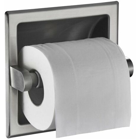 Toilettenpapierhalter aus Edelstahl Unterputz Klopapierhalter Verdeckter Rollenhalter für Badezimmer Küche Silber