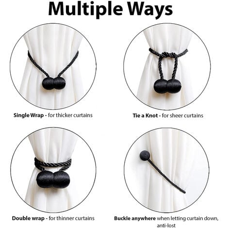 Magnetische Vorhanghalter - 4 Stück Raffhalter Aus Baumwolle