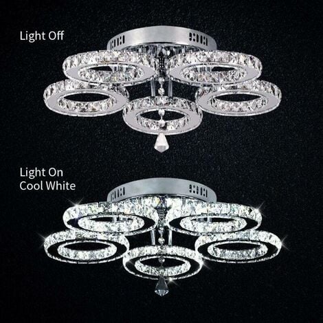 Plafonnier en cristal Ring - Lampe Led en Crystal - Lampe de salon