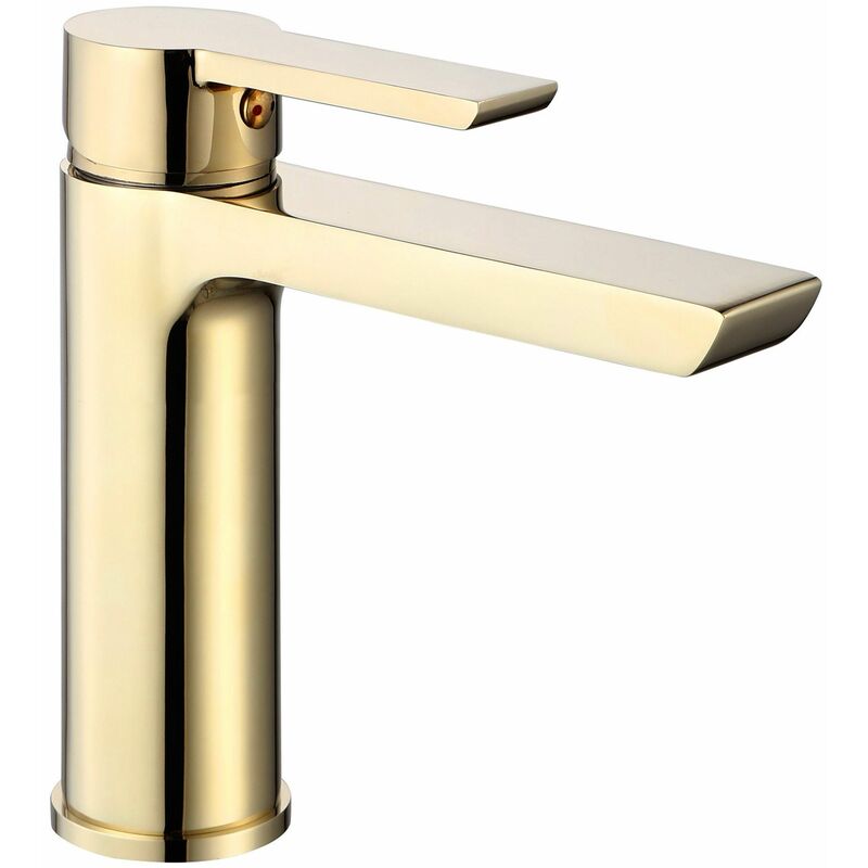 Grifo monomando lavabo alto giratorio CALGARY 48 oro cepillado Dorado