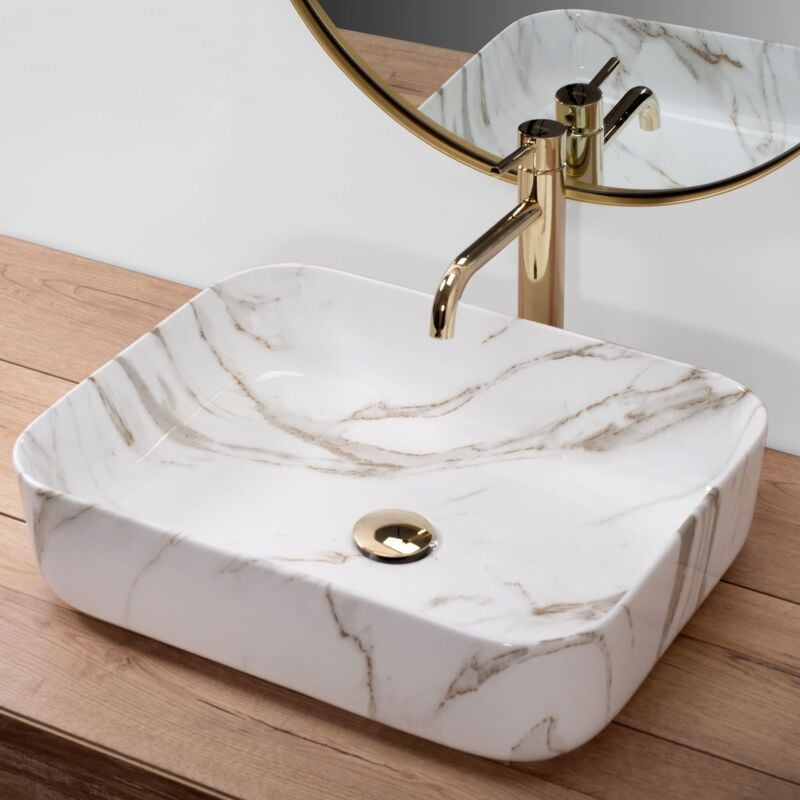 Lavabo Sobremueble Rea Sofia Mini Kashmir Gris - Cerámica Sanitaria Para Baño Moderno