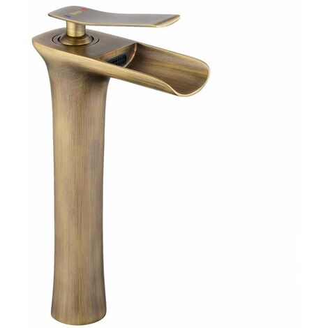 GRIFO de LAVABO REA LAGUNA ANTIQUE BRUSHED GOLD HIGH (1/5)