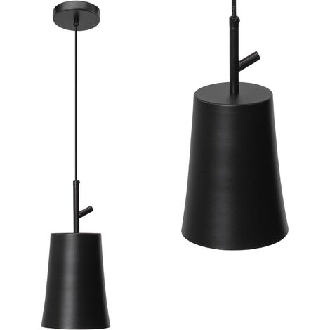 LÁMPARA de SUSPENSIÓN APP1034-1CP NEGRO 1-PUNTOS de LUZ E27 13X13X26,5-107CM AJUSTABLE (1/5)
