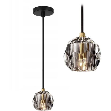 LÁMPARA de SUSPENSIÓN APP586-1CP CRISTAL NEGRO 1-PUNTOS de LUZ G9 8X8X7-100CM AJUSTABLE (1/5)