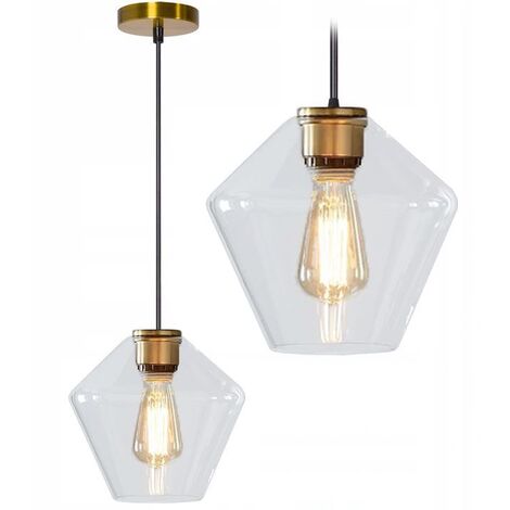 LÁMPARA de SUSPENSIÓN APP440-1CP VIDRIO TRANSPARENTE 1-PUNTOS de LUZ E27 23X23X23,5CM AJUSTABLE (1/5)