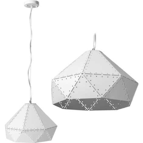 LÁMPARA de SUSPENSIÓN APP237-1CP METAL BLANCO TRIANGULOS 1-PUNTOS de LUZ E27 29X29X20CM AJUSTABLE (1/5)